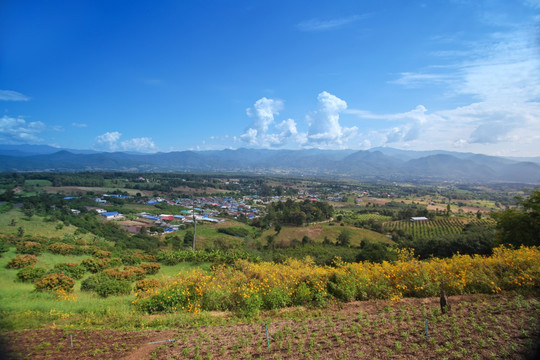 拜县全景 拜县鸟瞰 山顶远眺