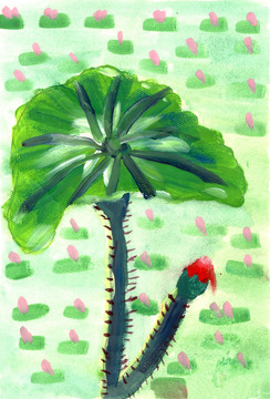 兒童插畫 荷花
