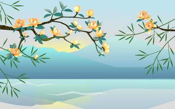 3D立體浮雕玉蘭花小清新背景墻