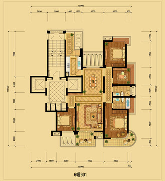 PSD住宅户型分层平面图