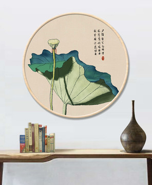 荷花插畫