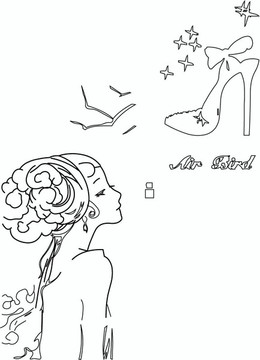 線描女人