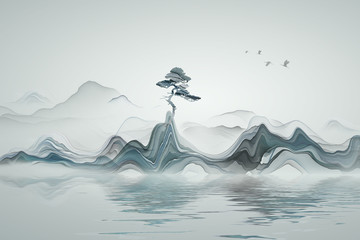 水墨山水畫(huà)