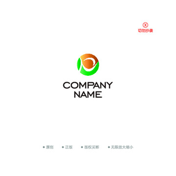 P字母圓形大氣logo