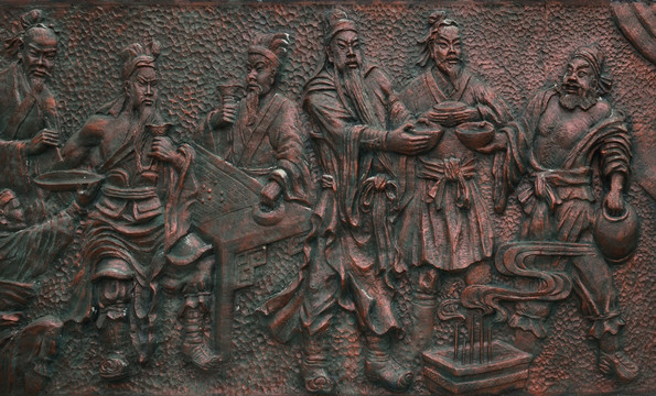 三国人物雕像 诸葛亮 刘备