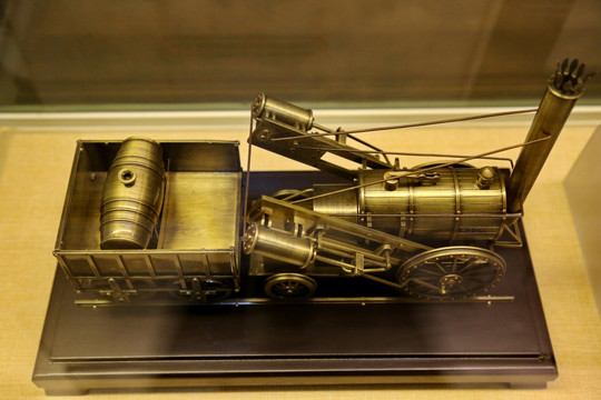英国火箭号蒸汽火车机车铜模型
