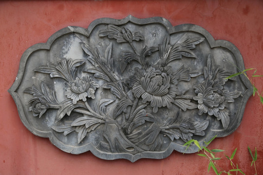 五塔寺砖雕花卉牡丹花