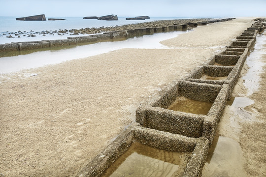 海滨沙滩秩序美 海岸线