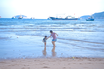 海边渡假 亲子旅游 唯美海滩