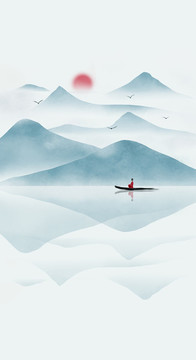 禪意水墨山水畫