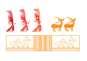 广西铜鼓人物动物图案纹样