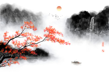 水墨山水畫