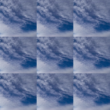 正方形蓝天白云分层图案