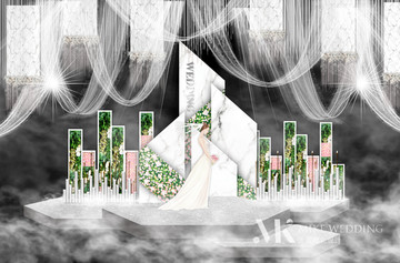 白色大理石婚禮背景