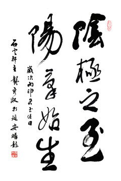 冬至?xí)帢O之至陽氣始生毛筆字