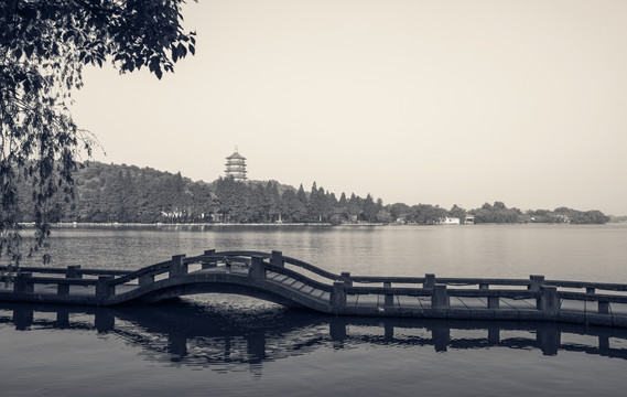 杭州老照片 西湖长桥