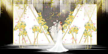 小清新婚禮主題舞臺(tái)