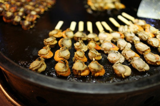 烤牡蛎烤串美食