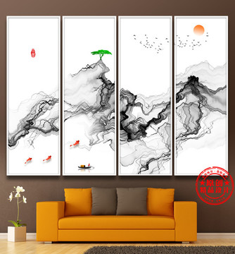 水墨寫意山水畫 現(xiàn)代簡約風(fēng)