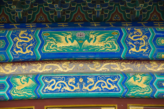 中式建筑 天坛 彩绘