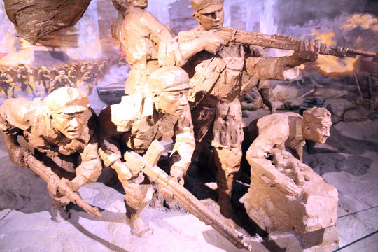 战争场景雕塑