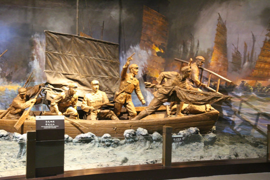 渡江战役场景雕塑