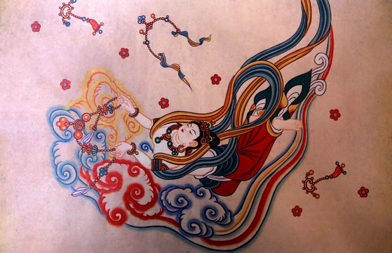 敦煌飛天仕女圖