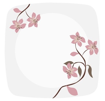 方盤小清新粉花