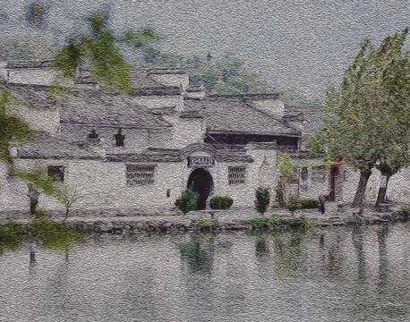 风景装饰画 无框画 抽象画