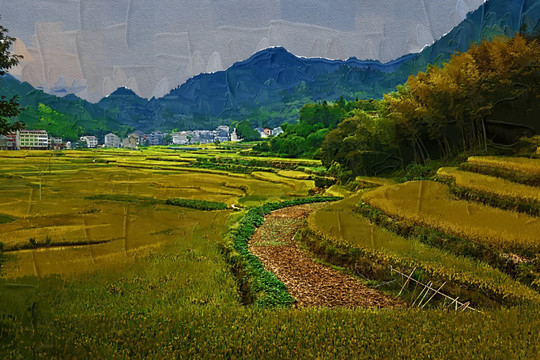 乡村油画