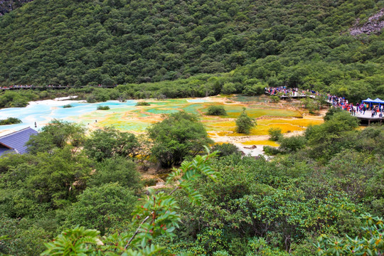 黄龙风景区 地表钙华景观