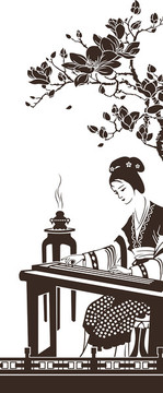 古箏美女