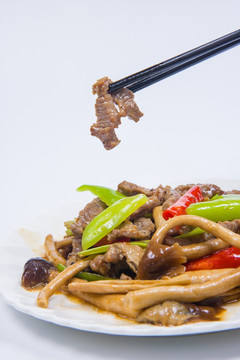 茶树菇炒牛肉 （2）