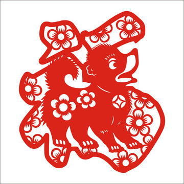 犬年福全年福剪紙