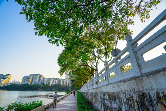 惠州西湖的南湖湖边