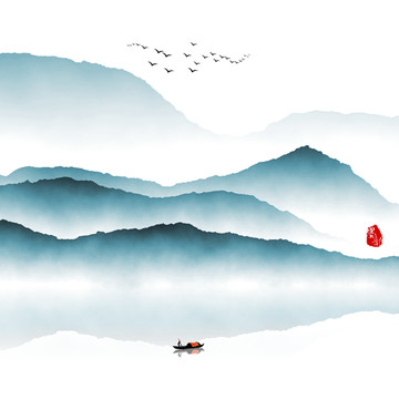 水墨畫水墨山水