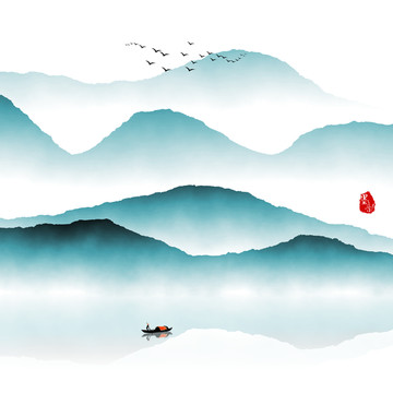水墨畫水墨山水