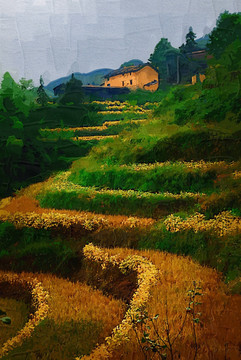 田園油畫 鄉(xiāng)村油畫