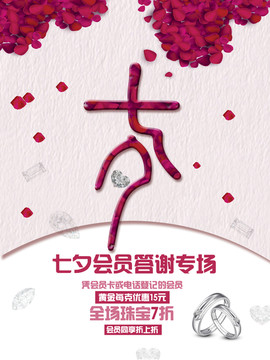 七夕情人節(jié)商場(chǎng)珠寶鉆石促銷(xiāo)海報(bào)