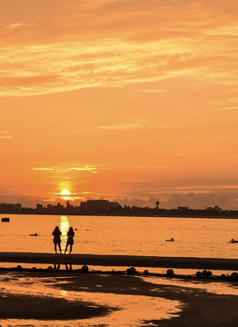 日出 阳光 夏天 景观 海边