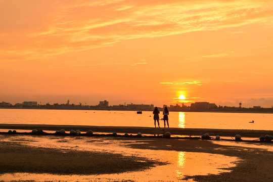 日出 阳光 夏天 景观 海边