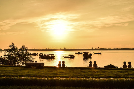 日出 阳光 夏天 景观 海边