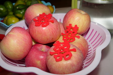水果盆 苹果 喜
