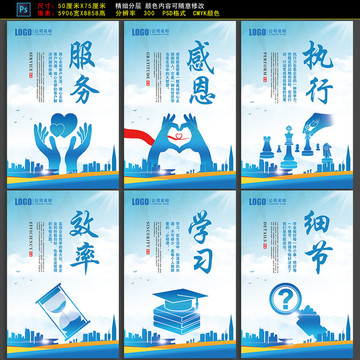 服務(wù)執(zhí)行效率細(xì)節(jié)企業(yè)文化展板
