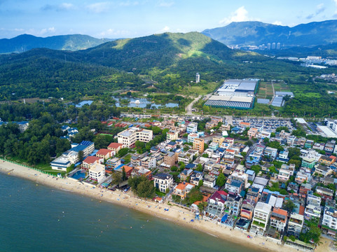 航拍深圳大鹏 较场尾 民宿村