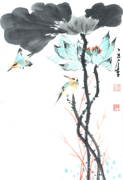 原創(chuàng)寫意荷花