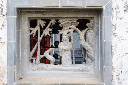 中式门窗石雕