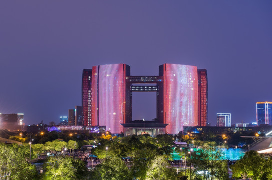 杭州市民中心夜景 杭州夜景