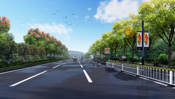 城市道路綠化效果圖