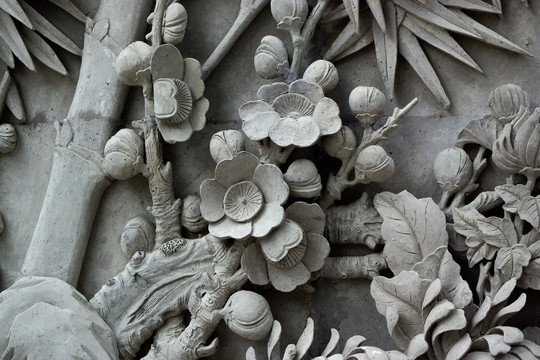 梅花浮雕砖雕